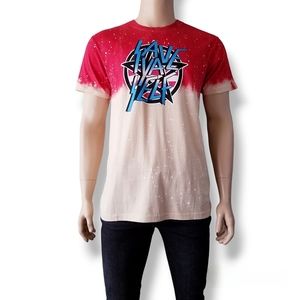 Black Keys "Save Ya Self" Ombre Red to Ivory Paint Splattered T-Shirt